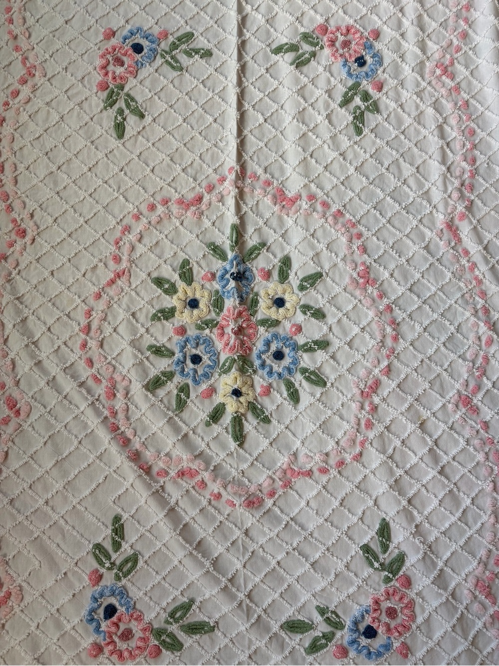 Vintage Chenille Bedspread Cabin Crafts Needletuft Original Cottagecore - Picture 4 of 10